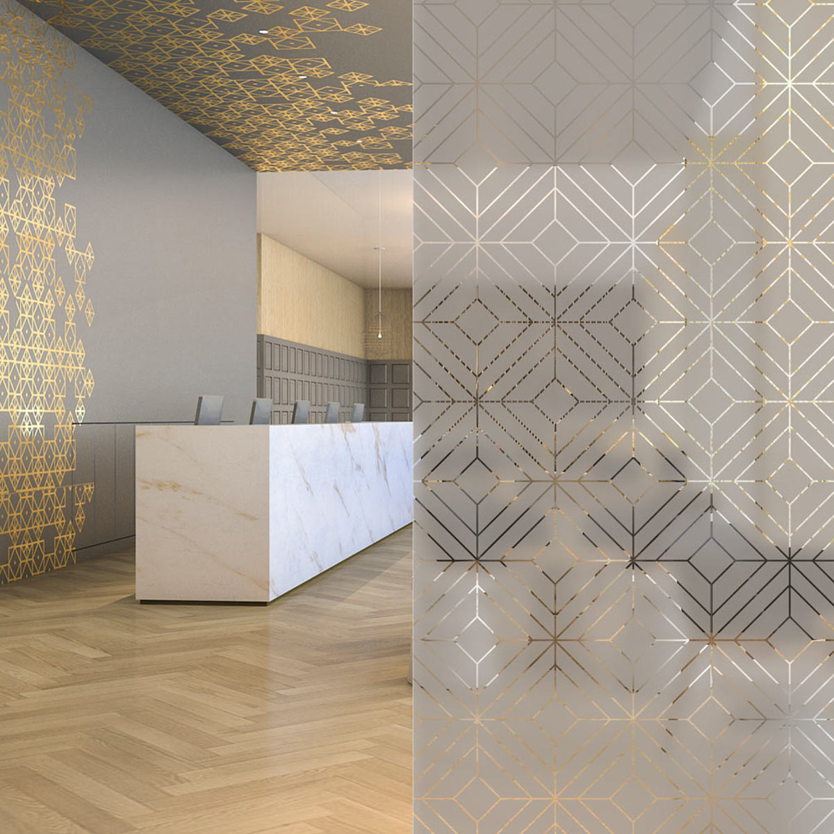 Sandstrahlfolie Luxury Ornament